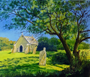 The Little Chapel At Fleet, Oil On Canvas 16 X 20 In.