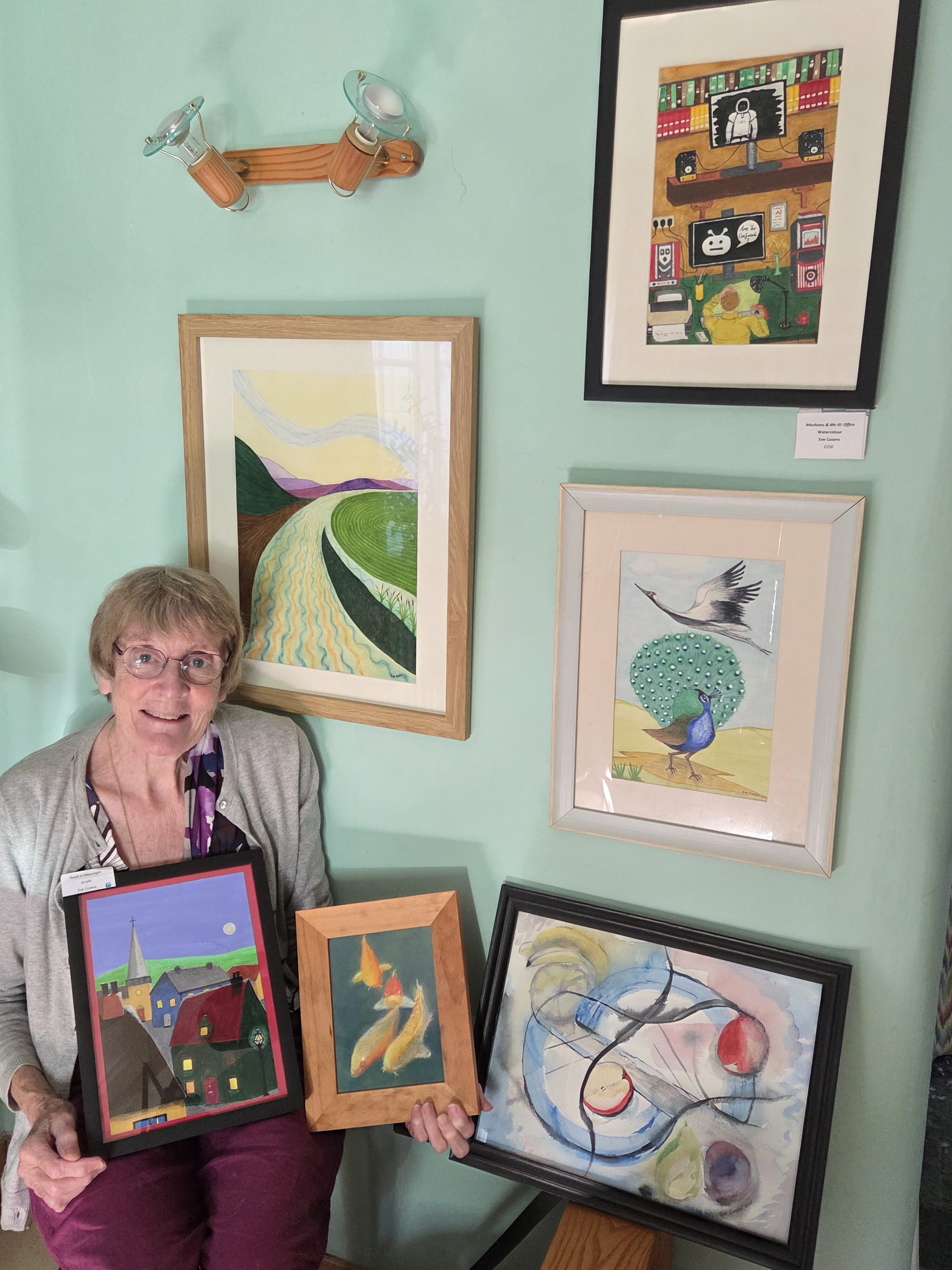 Eve Bonham Cozens Eve with recent Paintings
